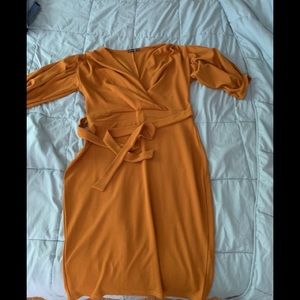 Gold Boohoo Dress